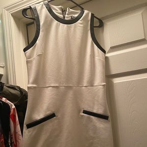 Above knee length express dress leather accents